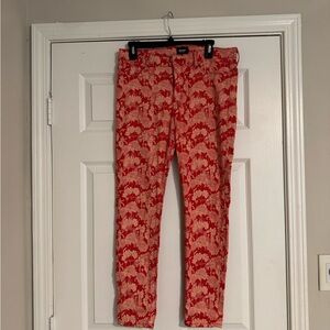 Hudson Jeans Red Floral Pants